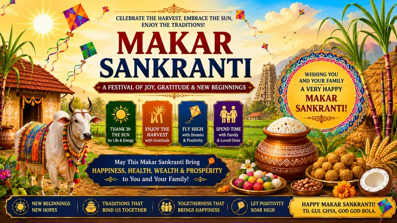 Makar Sankranti 2027 – Bhogi, Sankranti, Kanuma Dates, Pooja Vidhanam & Wishes
