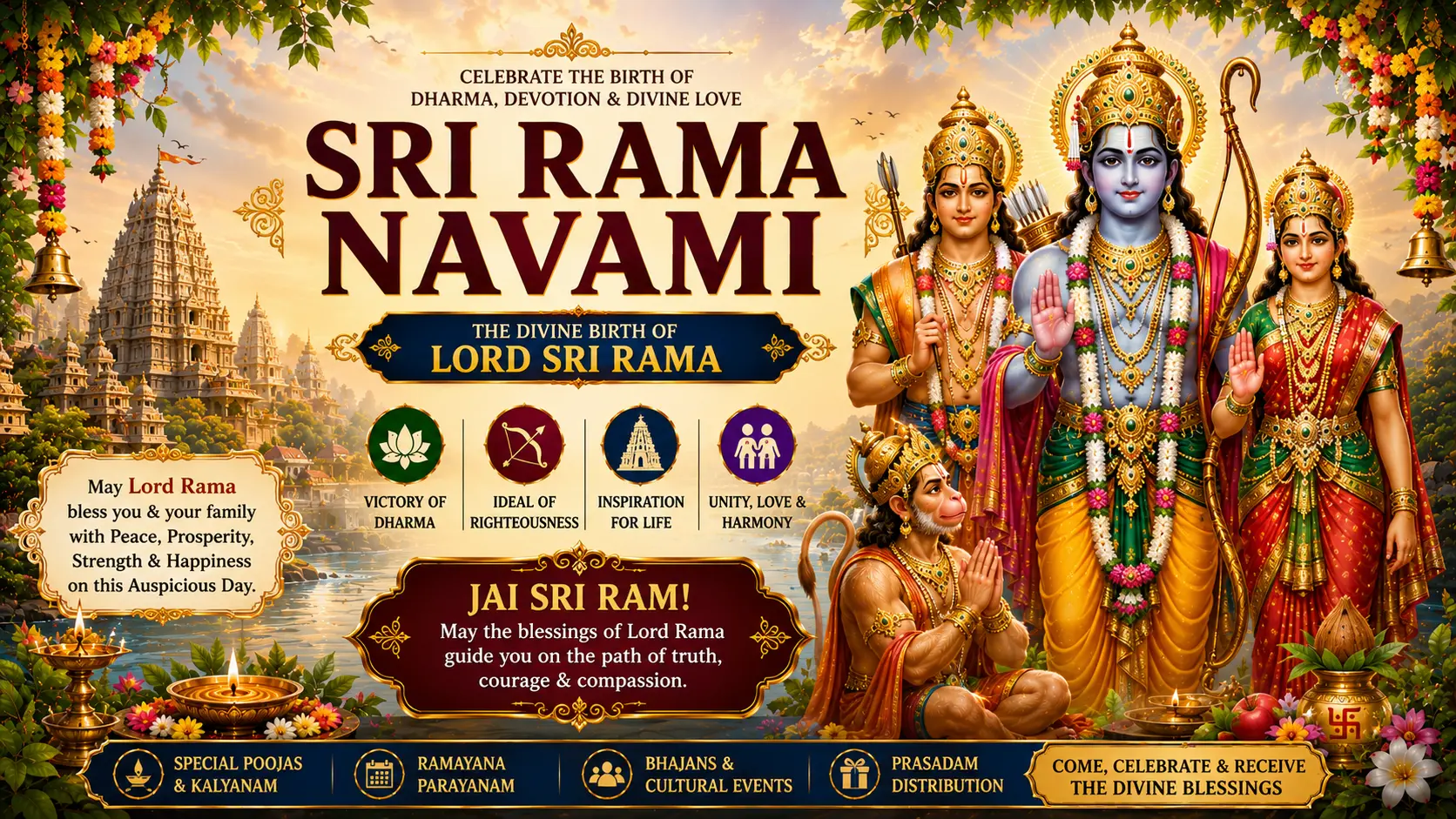 Sri Rama Navami 2026 – Date, Pooja Vidhanam, Muhurtham & Wishes